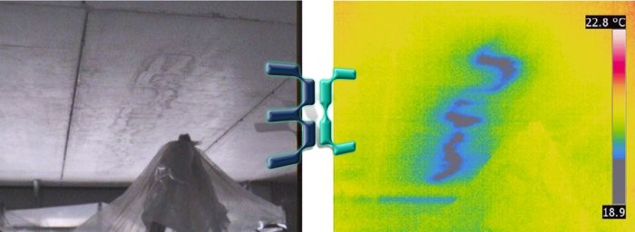  Ricerca infiltrazione d'acqua da tetto in c.a. garage  